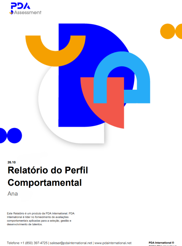 Capa do Relatório do Perfil Comportamental PDA